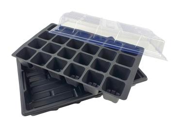 Preview: Mini Gewächshaus 3 tlg. schwarz 37,5x24x10,5cm